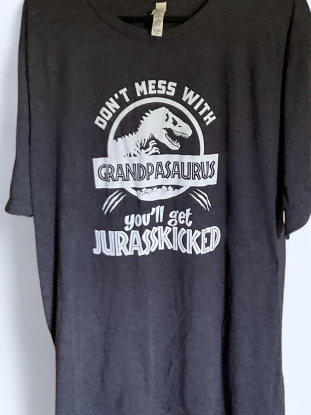 Bella Canvas Black Tee with White Dinosaur Graphic